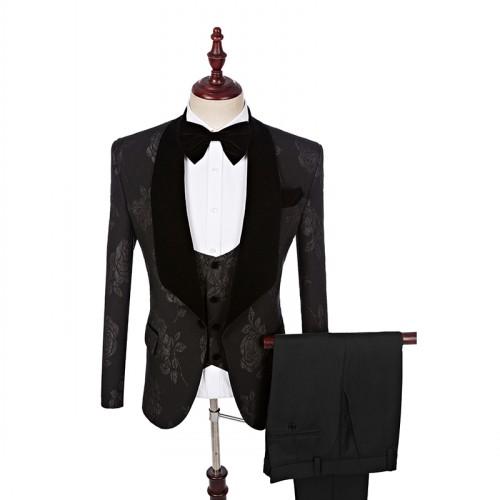 Men's 3 Piece Tuxedo In 8 Colors Up To 5XL(Jacket+Pants+ Bow Tie+Vest) - TrendSettingFashions