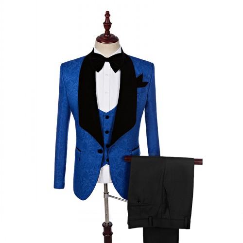 Men's 3 Piece Tuxedo In 8 Colors Up To 5XL(Jacket+Pants+ Bow Tie+Vest) - TrendSettingFashions