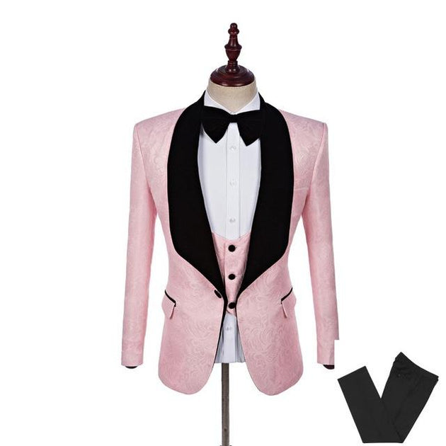 Men's 3 Piece Tuxedo In 8 Colors Up To 5XL(Jacket+Pants+ Bow Tie+Vest) - TrendSettingFashions