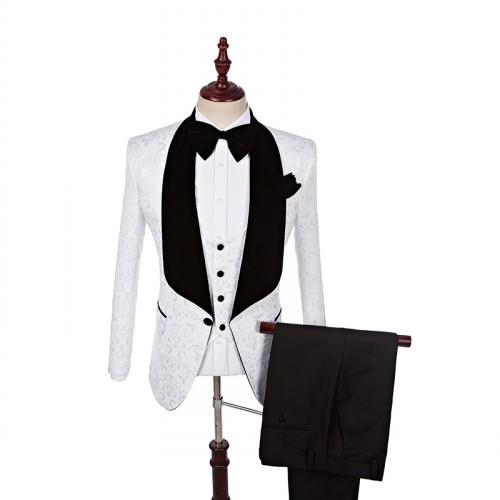 Men's 3 Piece Tuxedo In 8 Colors Up To 5XL(Jacket+Pants+ Bow Tie+Vest) - TrendSettingFashions