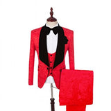 Men's 3 Piece Tuxedo In 8 Colors Up To 5XL(Jacket+Pants+ Bow Tie+Vest) - TrendSettingFashions