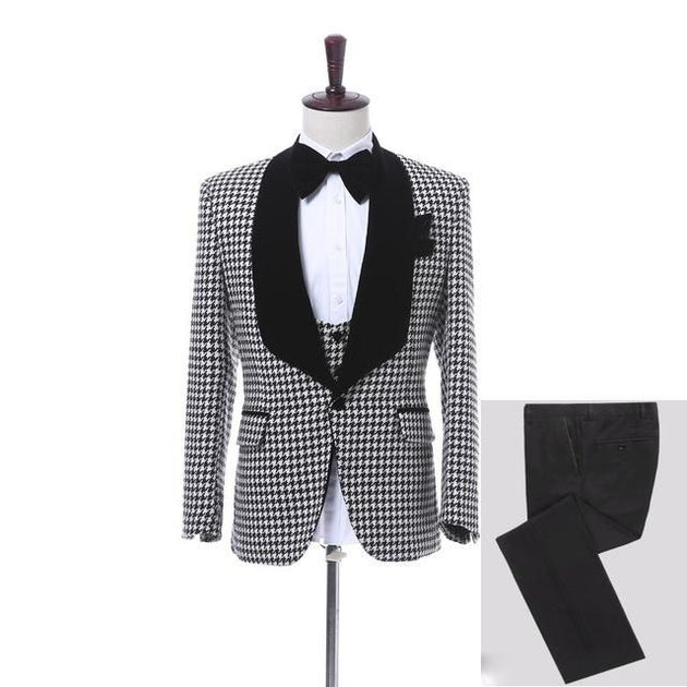 Men's Lapel 3 PieceTux Up To Size 5XL(Jacket+Pants+ Bow Tie+Vest) - TrendSettingFashions