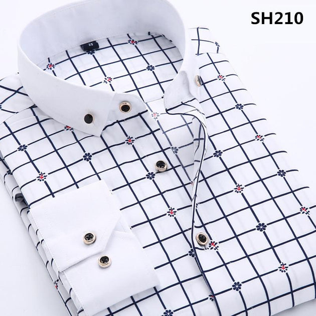 Men's Business Dress Shirt Up To 3XL - TrendSettingFashions