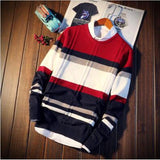 Men's Stripe Pullover Sweater - TrendSettingFashions 