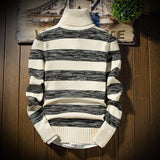 Men's Striped Turtleneck Sweater Up To 3XL - TrendSettingFashions