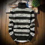 Men's Striped Turtleneck Sweater Up To 3XL - TrendSettingFashions