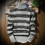 Men's Striped Turtleneck Sweater Up To 3XL - TrendSettingFashions