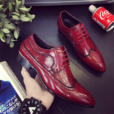 Men's Leather Business Pointed Dress Shoes - TrendSettingFashions