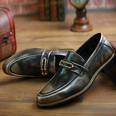 Men's Vintage Pointed Toe Dress Shoes In 4 Colors - TrendSettingFashions