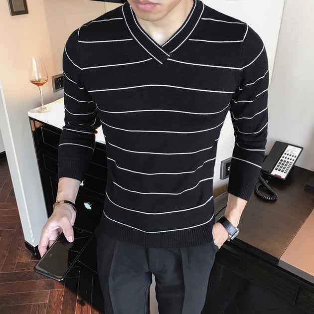 Men's Fashion V-Neck Sweater - TrendSettingFashions 