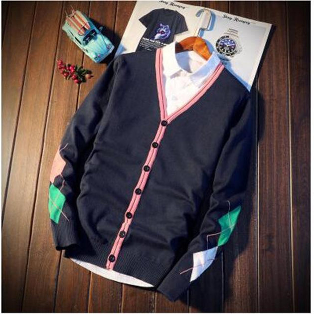 Men's England Style Button Up Cardigan - TrendSettingFashions