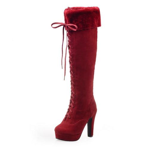 Women's Fur Knee High Boots - TrendSettingFashions