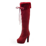 Women's Fur Knee High Boots - TrendSettingFashions