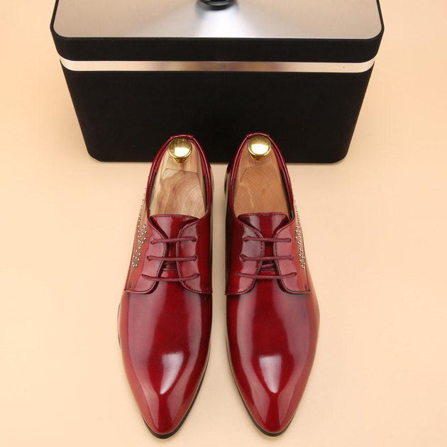 Men's Retro Gloss Rivet Fashion Dress Shoe - TrendSettingFashions