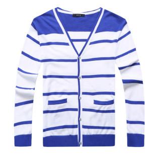 Men's Stone Striped Cardigan - TrendSettingFashions 