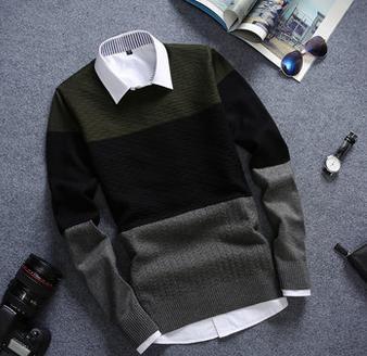 Men's Vintage Round Collar Sweater - TrendSettingFashions 