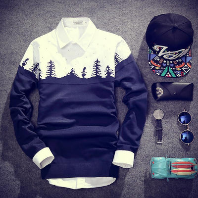 Men's Tree Background Sweater - TrendSettingFashions 