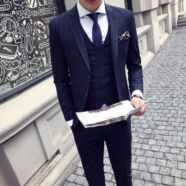 Men's Striped Vintage Suit Up To 3XL - TrendSettingFashions