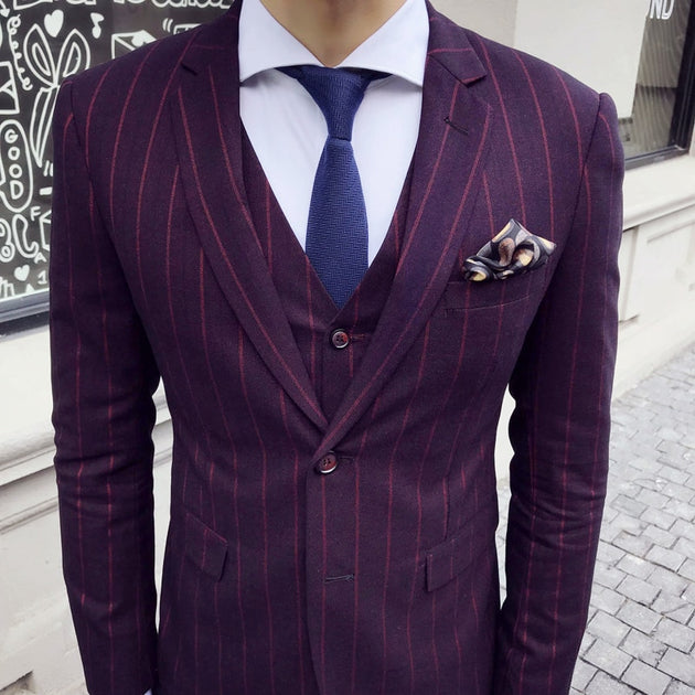 Men's Striped Vintage Suit Up To 3XL - TrendSettingFashions