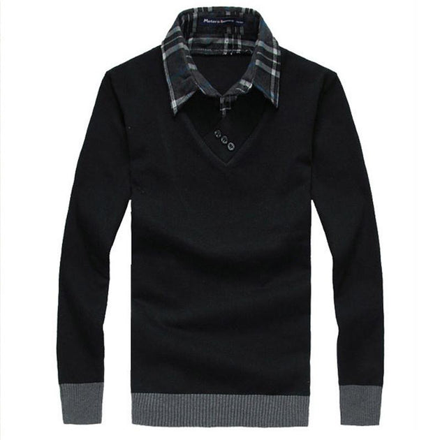 Men's V-Neck Dress Sweater - TrendSettingFashions 