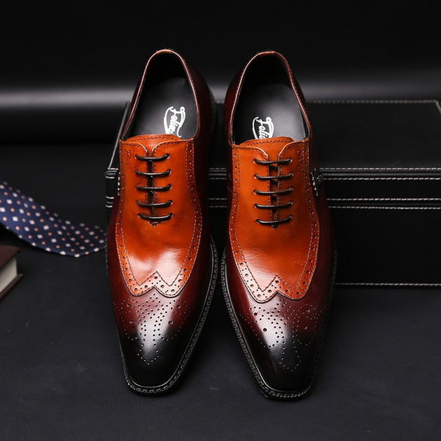 Men's Leather Fashion Brogue Dress Shoes - TrendSettingFashions