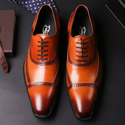 Men's Pointed Toe Oxford Brogue Shoes - TrendSettingFashions