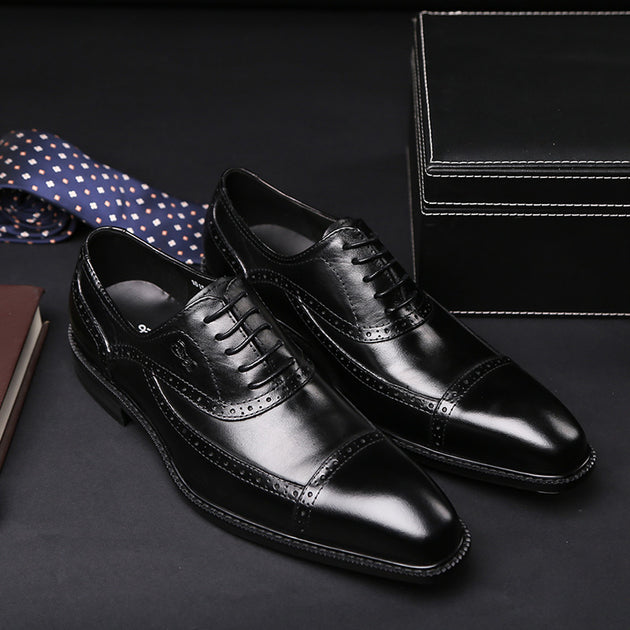 Men's Pointed Toe Oxford Brogue Shoes - TrendSettingFashions