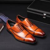 Men's Pointed Toe Oxford Brogue Shoes - TrendSettingFashions