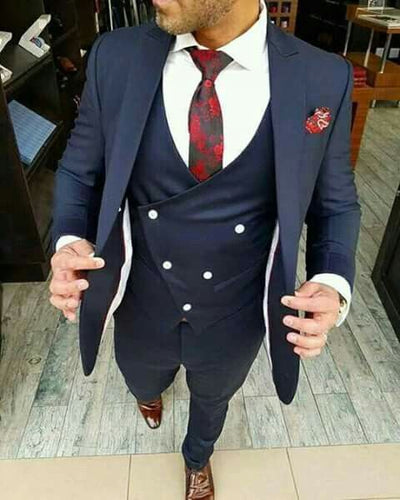 Men's High Street Classic Suit (Jacket+Pant+Vest+Tie) - TrendSettingFashions 