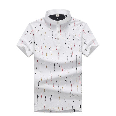 Men's Summer Polo Paint Effect Up To Size 2XL - TrendSettingFashions