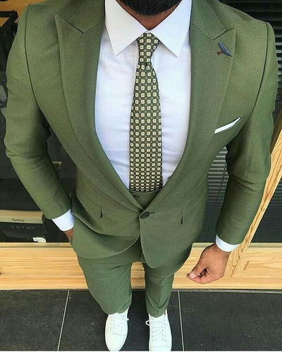 Men's Fashion Green 3PC Suit Up To 6XL - TrendSettingFashions 