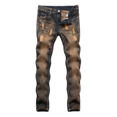 Men's Ripped Straight Pants Up To 38 - TrendSettingFashions 