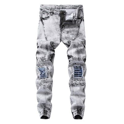 Men's Hip Hop Retro Patch Jeans - TrendSettingFashions