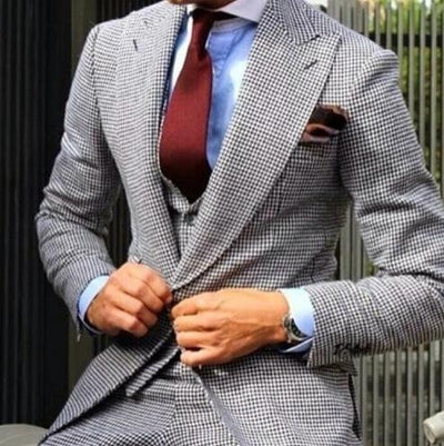 Men's Custom One Button 3 piece Suit Up To 6XL - TrendSettingFashions