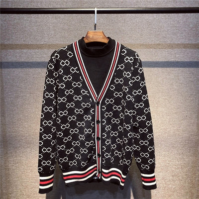 Men's Vintage Print Cardigan Up To 2XL - TrendSettingFashions