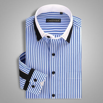Men's Striped Business Dress Shirt Up To 4XL - TrendSettingFashions