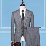 Men's Classic Striped 3 Piece Suit Up To 3XL - TrendSettingFashions