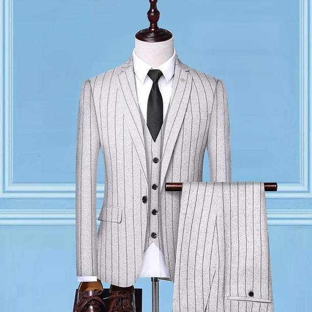 Men's Classic Striped 3 Piece Suit Up To 3XL - TrendSettingFashions