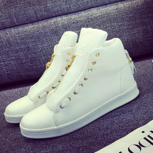 Men's Skull Design High Top Lace Up's In 2 Colors - TrendSettingFashions