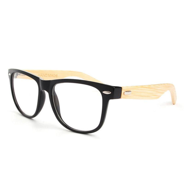 Vintage Bamboo Eyeglasses With Clear Lens In 3 Colors - TrendSettingFashions 