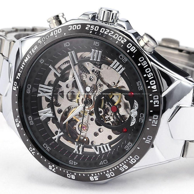 Men's Self Wind Deep Dish Skeleton Watch - TrendSettingFashions