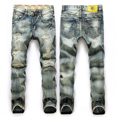 Men's Designer LightWashed Ripped Jeans - TrendSettingFashions 