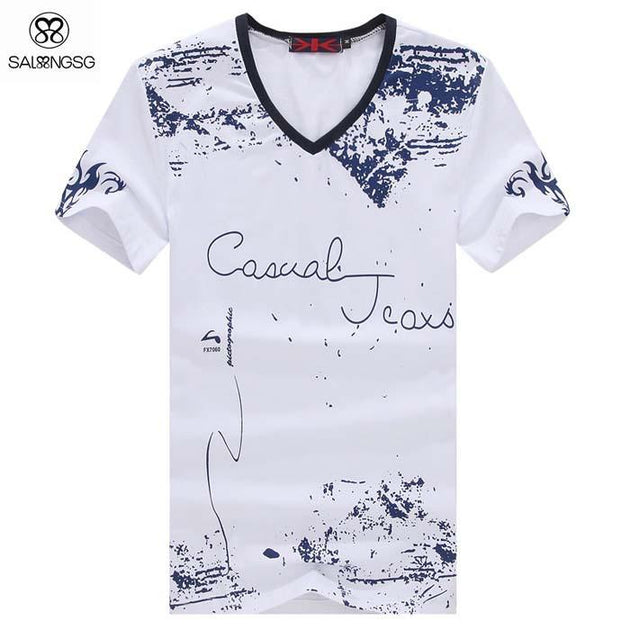 V-Neck Fashion Casual Jeans Tee - TrendSettingFashions