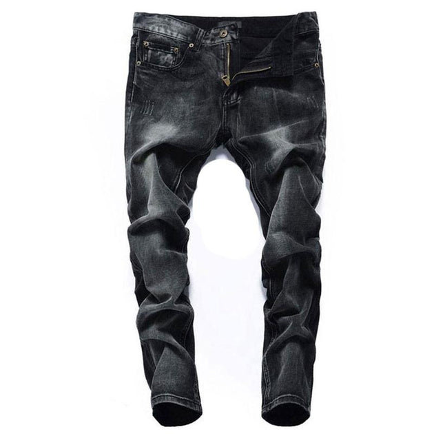 Men Black Colored Stonewashed Jeans - TrendSettingFashions 