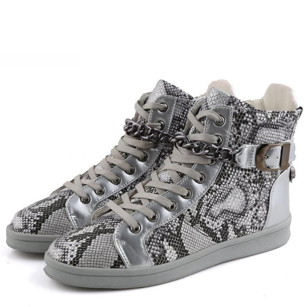 Men's Faux Snake Skin Chain Boots In 3 Colors! - TrendSettingFashions