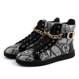 Men's Faux Snake Skin Chain Boots In 3 Colors! - TrendSettingFashions