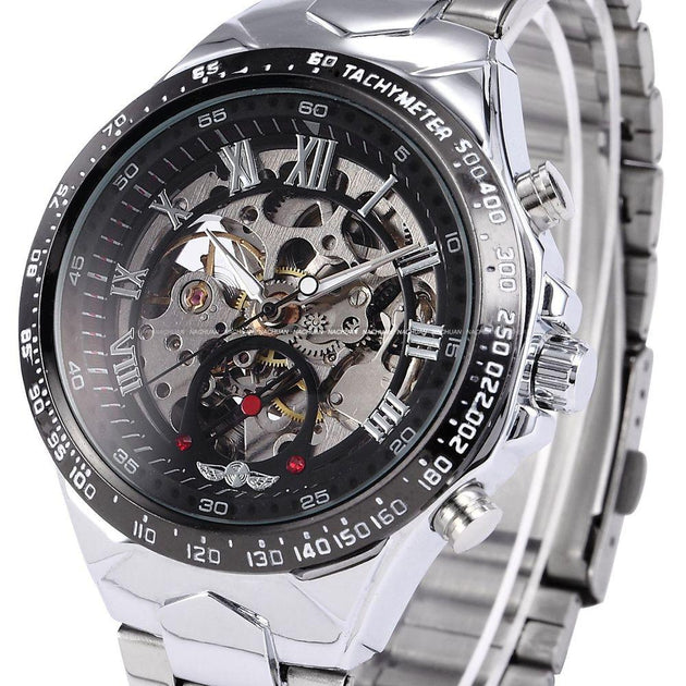 Men's Self Wind Deep Dish Skeleton Watch - TrendSettingFashions