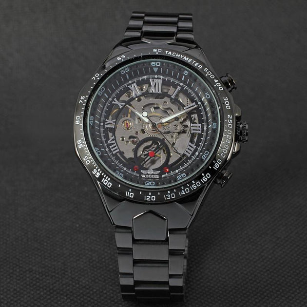 Men's Self Wind Deep Dish Skeleton Watch - TrendSettingFashions
