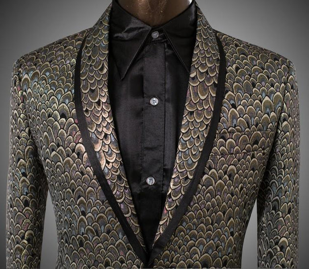 Men's Golden And Silver Scale Designer Suits Up To 6XL - TrendSettingFashions