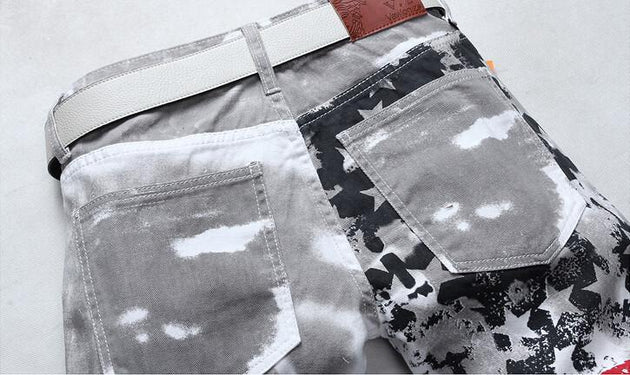 Men Casual USA Flag Printed Jeans - TrendSettingFashions
